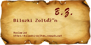 Bilszki Zoltán névjegykártya
